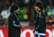 Maradona and Messi (L to R) - Source: Getty